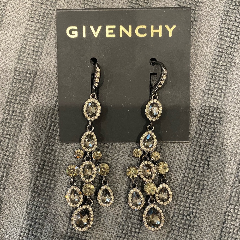 Givenchy Crystal Embellished Black and silver Earrings